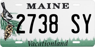 ME license plate 2738SY
