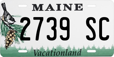 ME license plate 2739SC