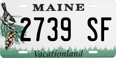 ME license plate 2739SF