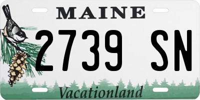 ME license plate 2739SN