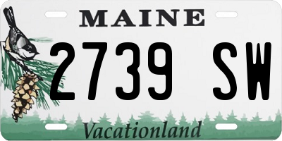 ME license plate 2739SW