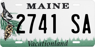 ME license plate 2741SA