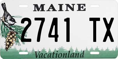 ME license plate 2741TX