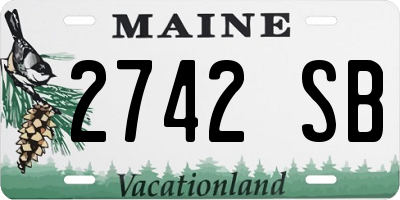 ME license plate 2742SB