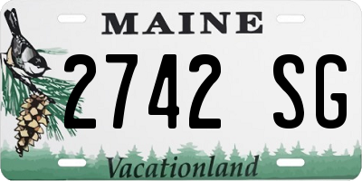 ME license plate 2742SG