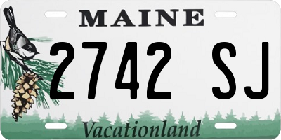 ME license plate 2742SJ