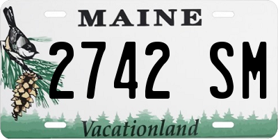 ME license plate 2742SM