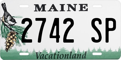 ME license plate 2742SP