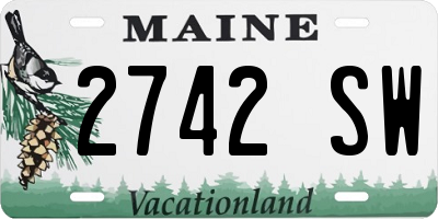 ME license plate 2742SW