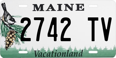 ME license plate 2742TV