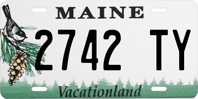 ME license plate 2742TY