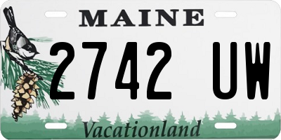 ME license plate 2742UW