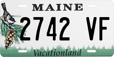 ME license plate 2742VF