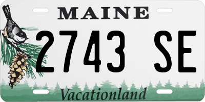 ME license plate 2743SE