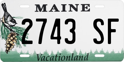 ME license plate 2743SF