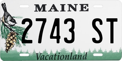 ME license plate 2743ST