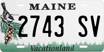 ME license plate 2743SV
