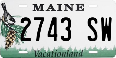 ME license plate 2743SW