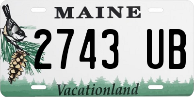 ME license plate 2743UB