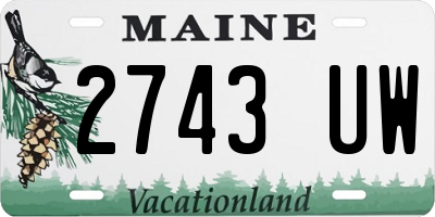 ME license plate 2743UW