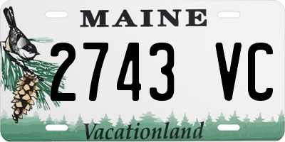 ME license plate 2743VC