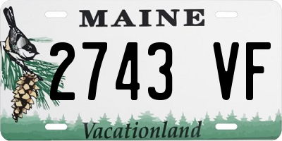 ME license plate 2743VF