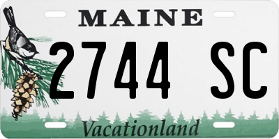 ME license plate 2744SC