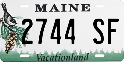 ME license plate 2744SF
