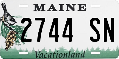 ME license plate 2744SN