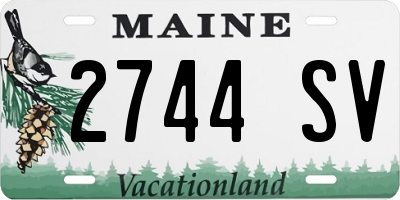 ME license plate 2744SV