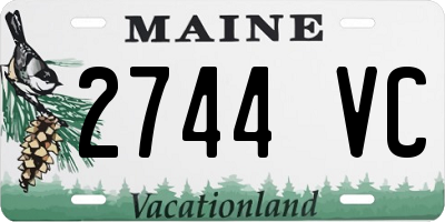 ME license plate 2744VC