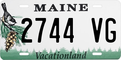 ME license plate 2744VG