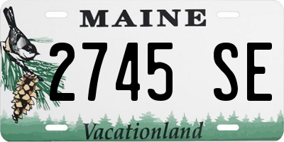 ME license plate 2745SE
