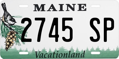 ME license plate 2745SP