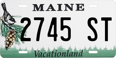 ME license plate 2745ST