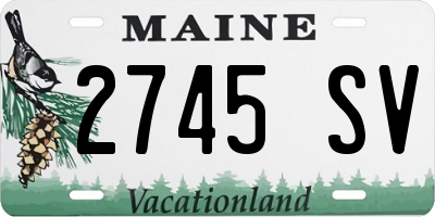 ME license plate 2745SV
