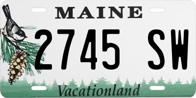 ME license plate 2745SW