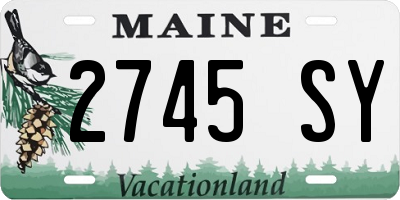 ME license plate 2745SY