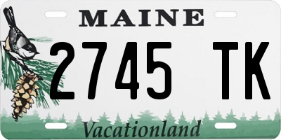ME license plate 2745TK