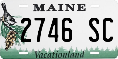 ME license plate 2746SC