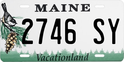 ME license plate 2746SY