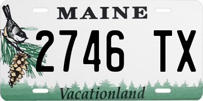 ME license plate 2746TX