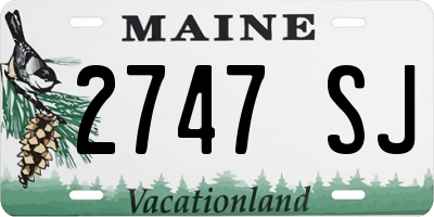 ME license plate 2747SJ