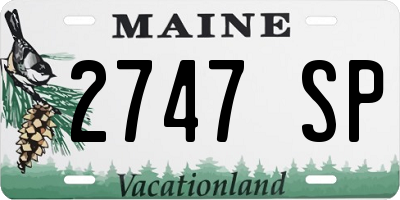 ME license plate 2747SP