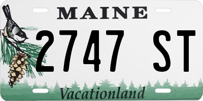ME license plate 2747ST