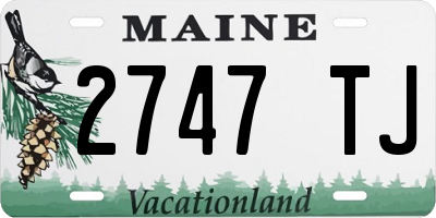 ME license plate 2747TJ