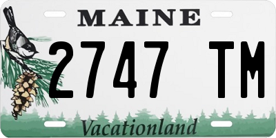 ME license plate 2747TM