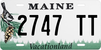 ME license plate 2747TT