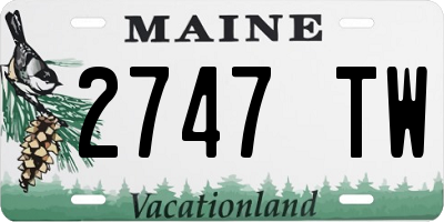 ME license plate 2747TW