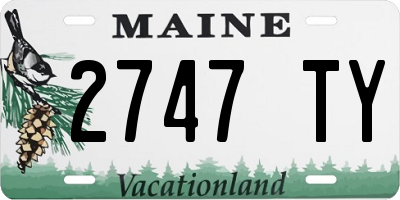 ME license plate 2747TY